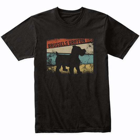 Retro Brussels Griffon Dog Breed Silhouette Brussels Griffon T-Shirt