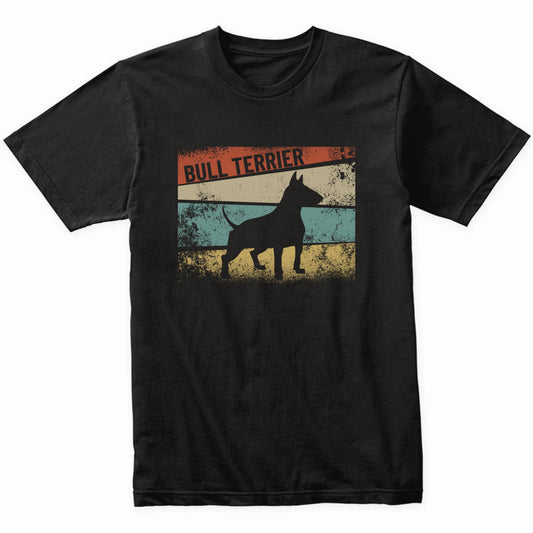 Retro Bull Terrier Dog Breed Silhouette Bull Terrier T-Shirt