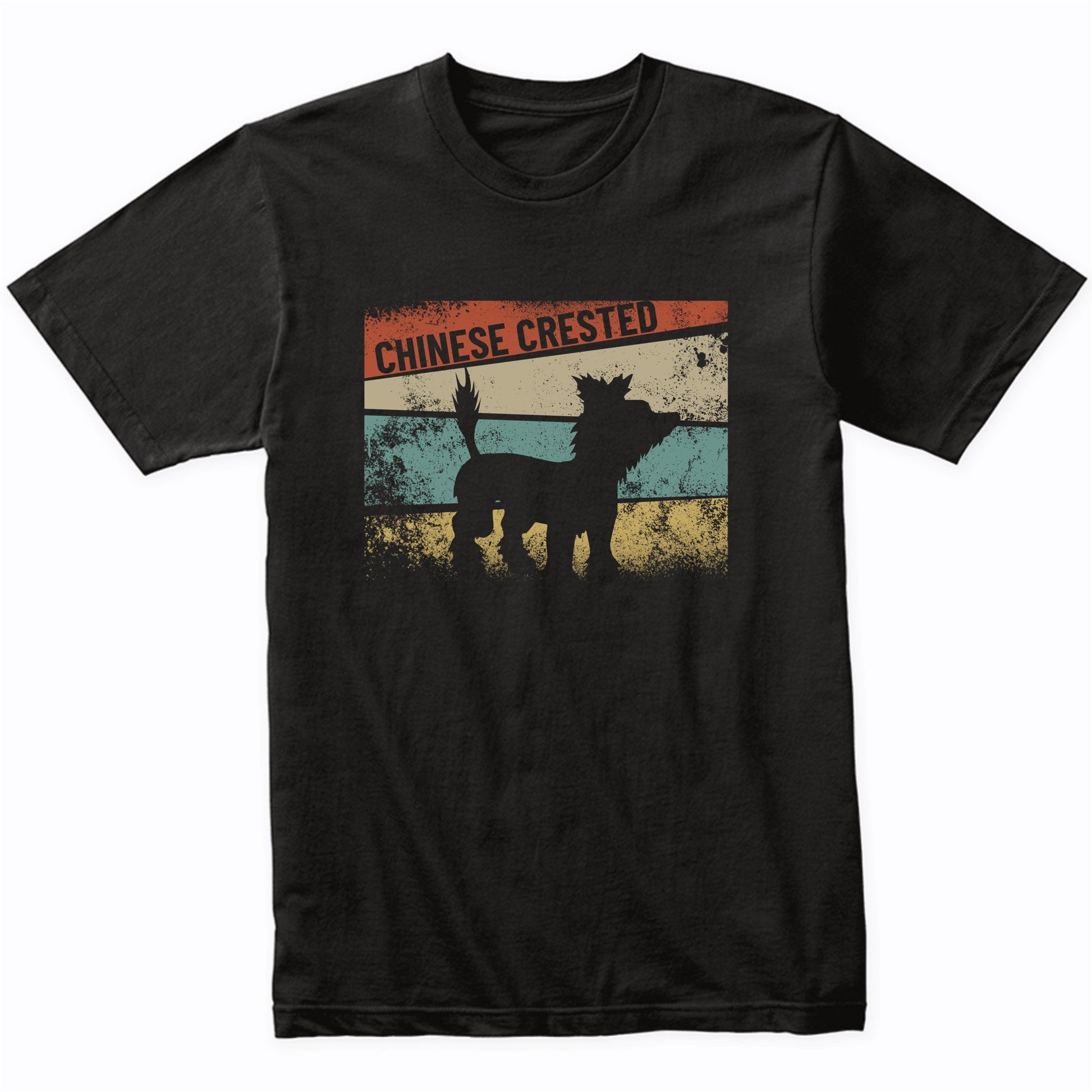 Retro Chinese Crested Dog Breed Silhouette Chinese Crested T-Shirt