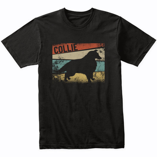 Retro Collie Dog Breed Silhouette Collie T-Shirt