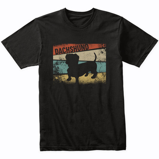 Retro Dachshund Dog Breed Silhouette Doxen Weiner Dog T-Shirt