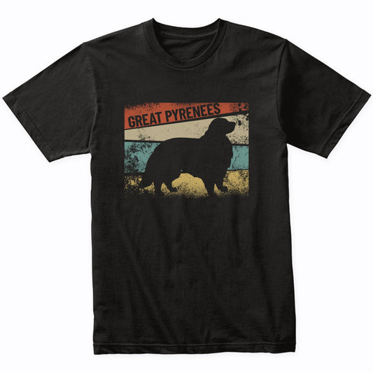 Retro Great Pyrenees Dog Breed Silhouette Great Pyrenees T-Shirt