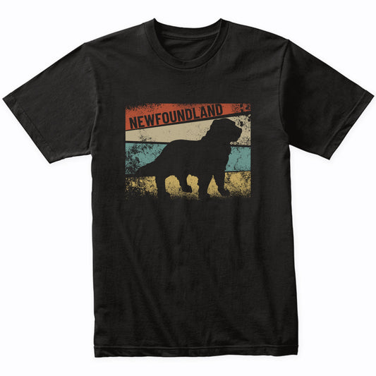 Retro Newfoundland Dog Breed Silhouette Newfie T-Shirt