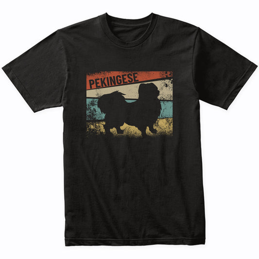 Retro Pekingese Dog Breed Silhouette Pekingese T-Shirt