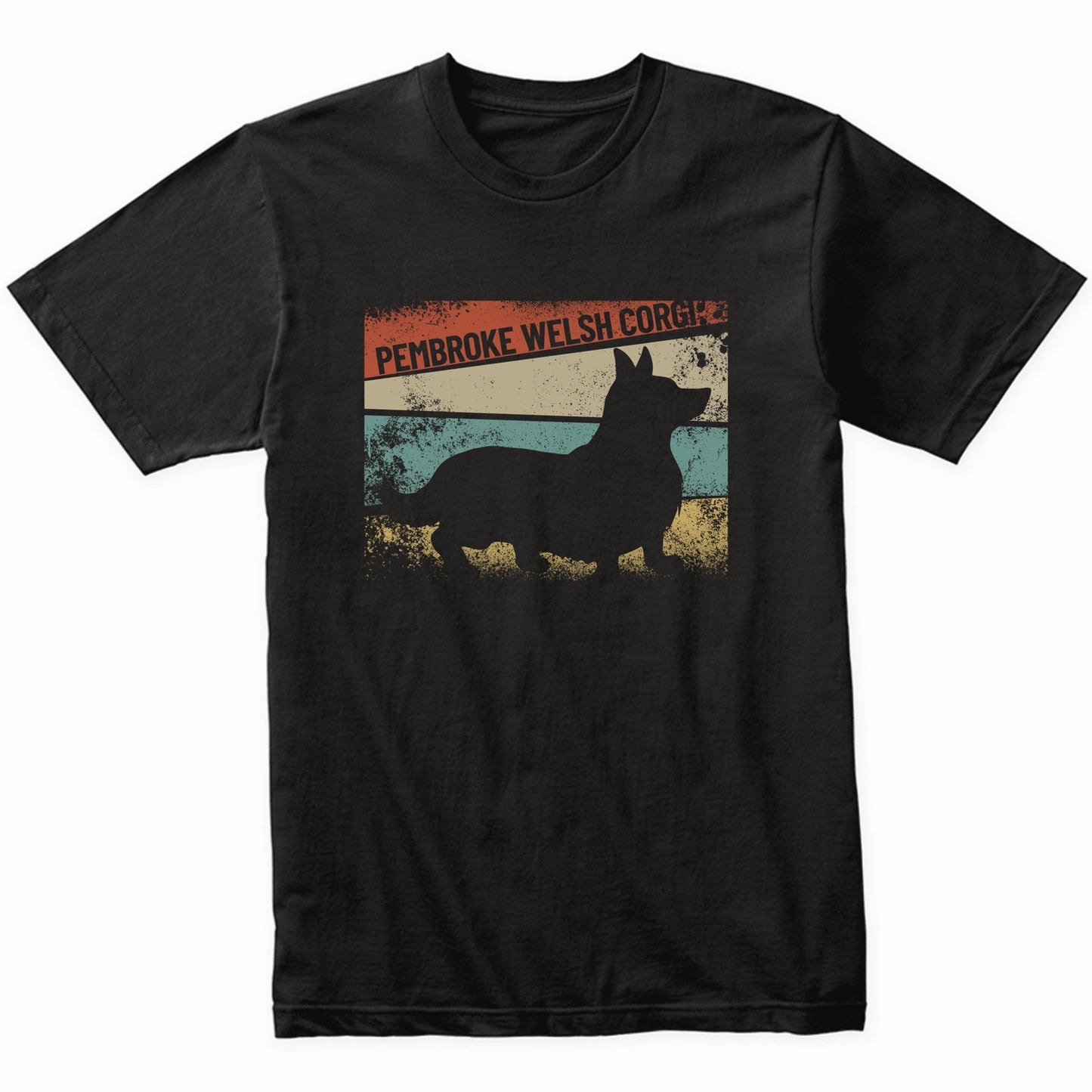 Retro Pembroke Welsh Corgi Dog Breed Silhouette Corgi T-Shirt