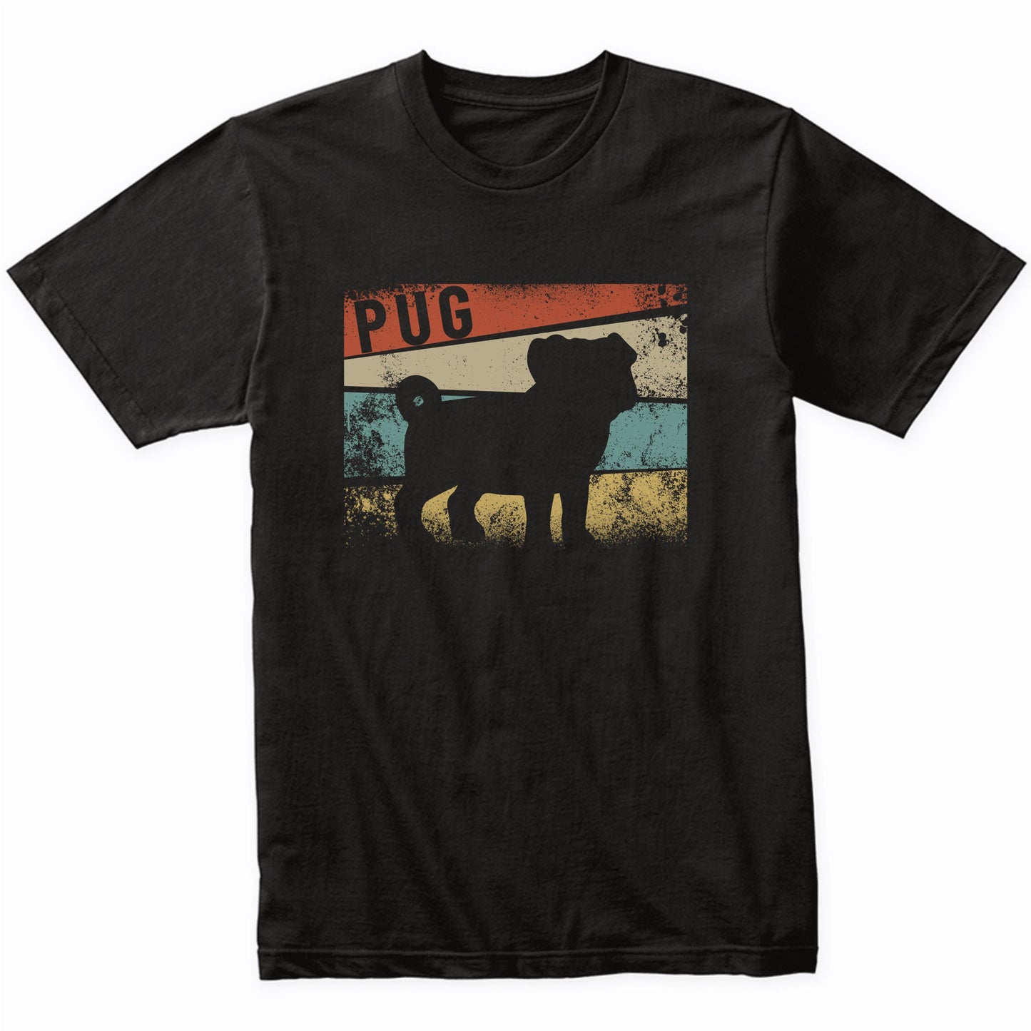Retro Pug Dog Breed Silhouette Pug T-Shirt