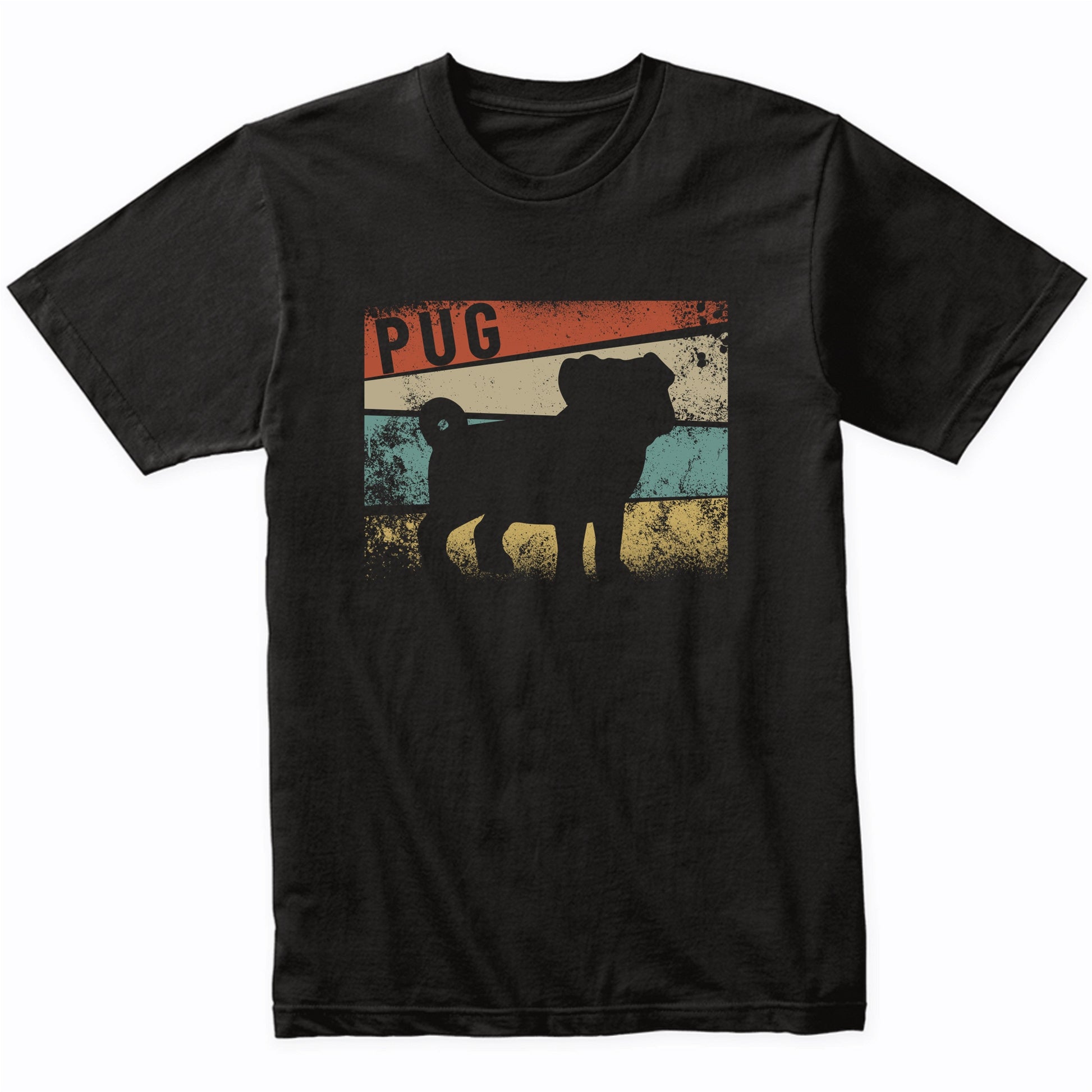 Retro Pug Dog Breed Silhouette Pug T-Shirt