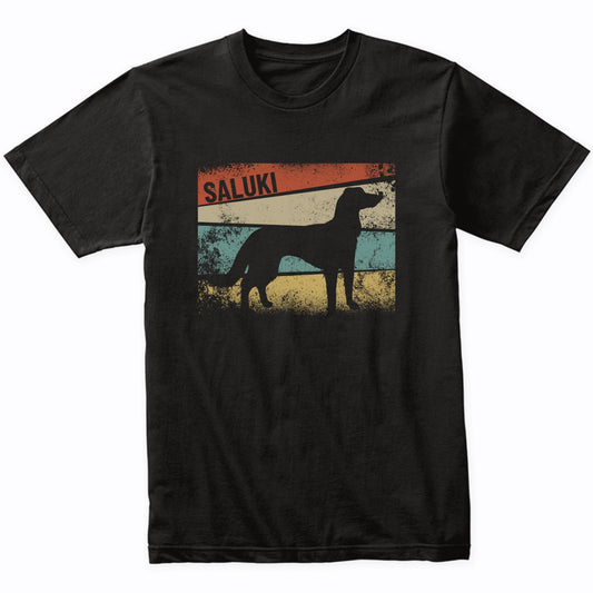 Retro Saluki Dog Breed Silhouette Saluki T-Shirt
