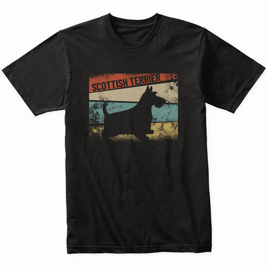 Retro Scottish Terrier Dog Breed Silhouette Scottie T-Shirt
