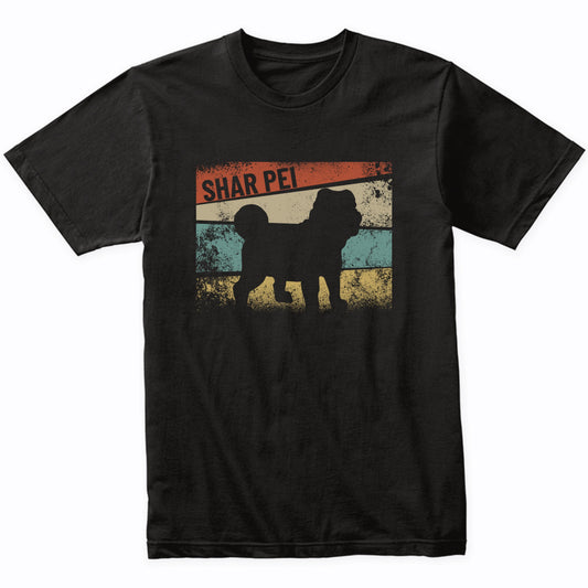 Retro Shar Pei Dog Breed Silhouette Shar Pei T-Shirt