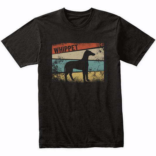 Retro Whippet Dog Breed Silhouette Whippet T-Shirt