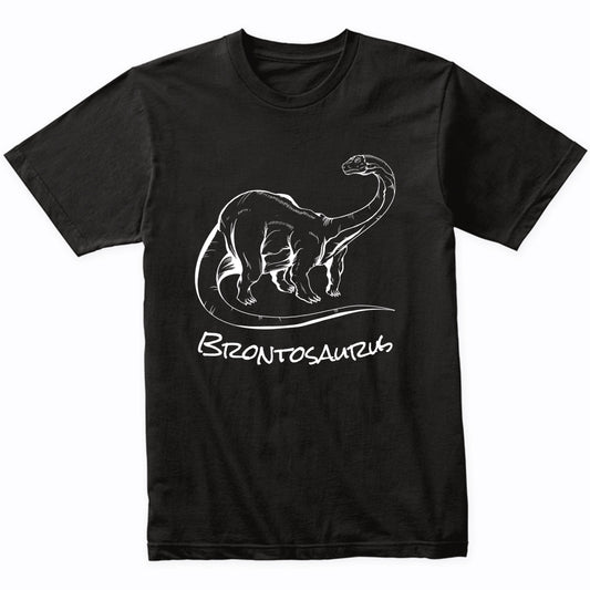Brontosaurus Sketch Cool Prehistoric Animal Dinosaur T-Shirt