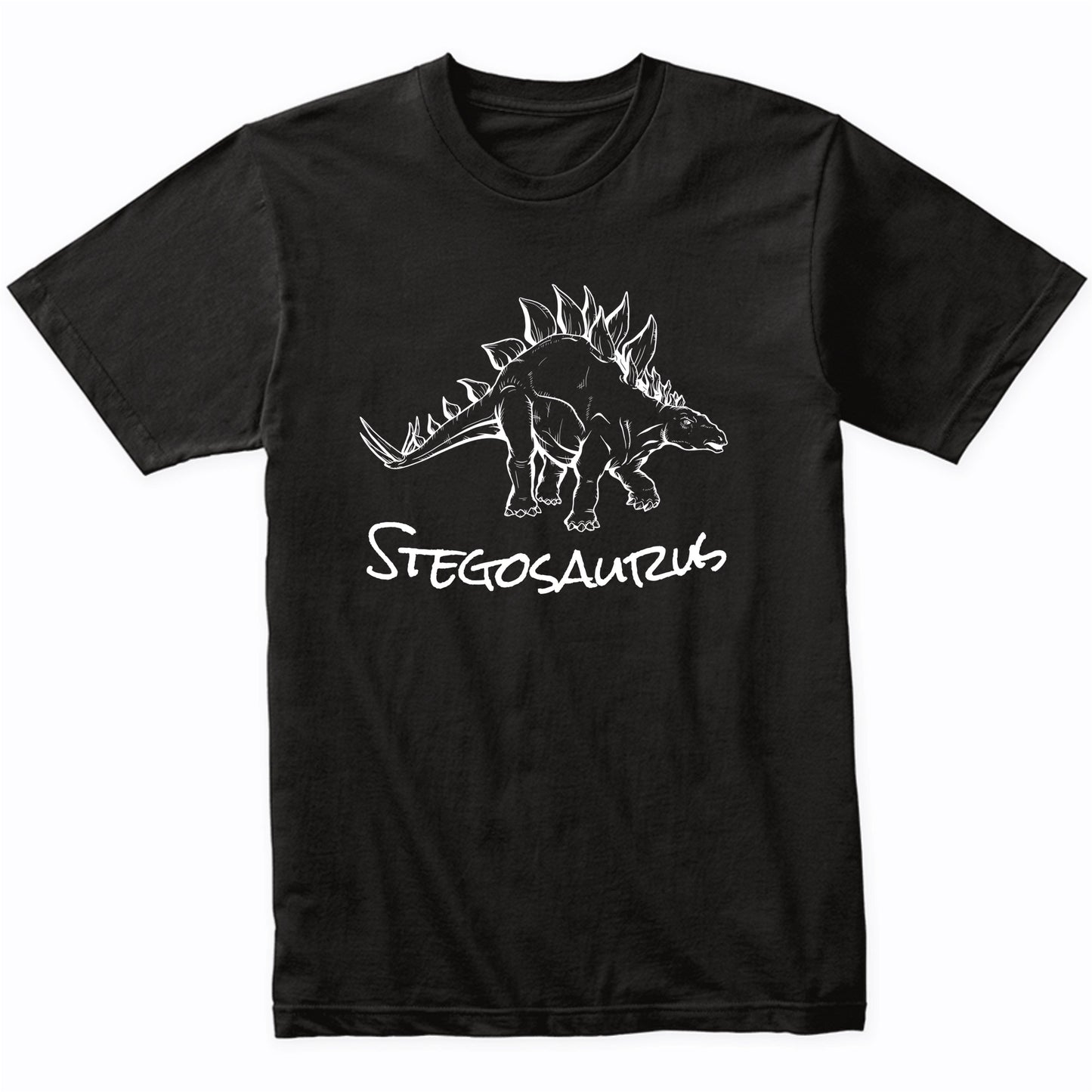 Stegosaurus Sketch Cool Prehistoric Animal Dinosaur T-Shirt