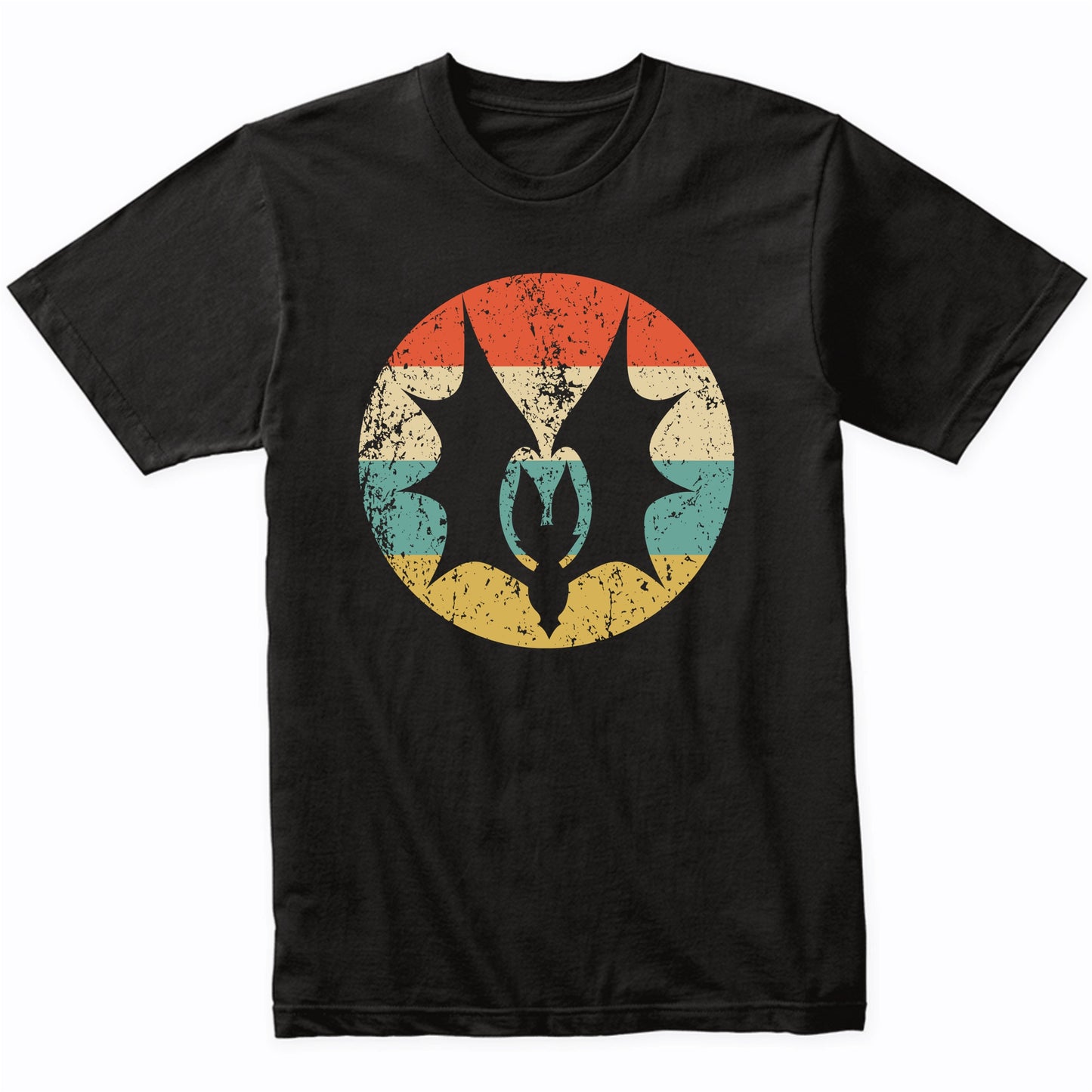 Retro Spooky Scary Bat Wings Silhouette Creepy Halloween T-Shirt