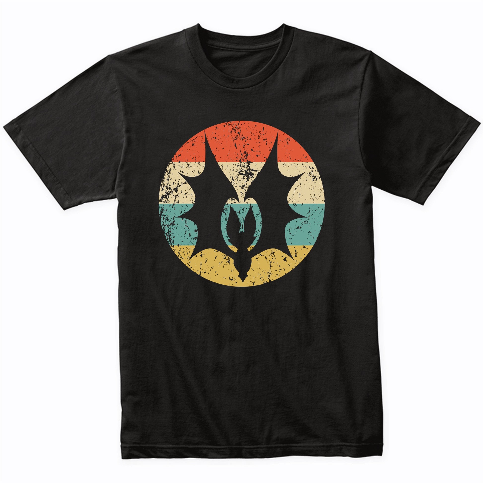 Retro Spooky Scary Bat Wings Silhouette Creepy Halloween T-Shirt