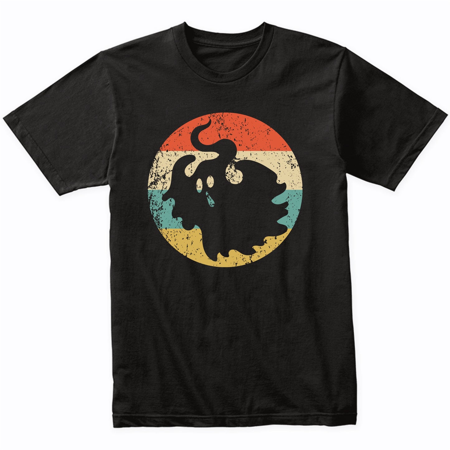 Halloween Scary Spooky Ghost Silhouette Creepy Retro T-Shirt