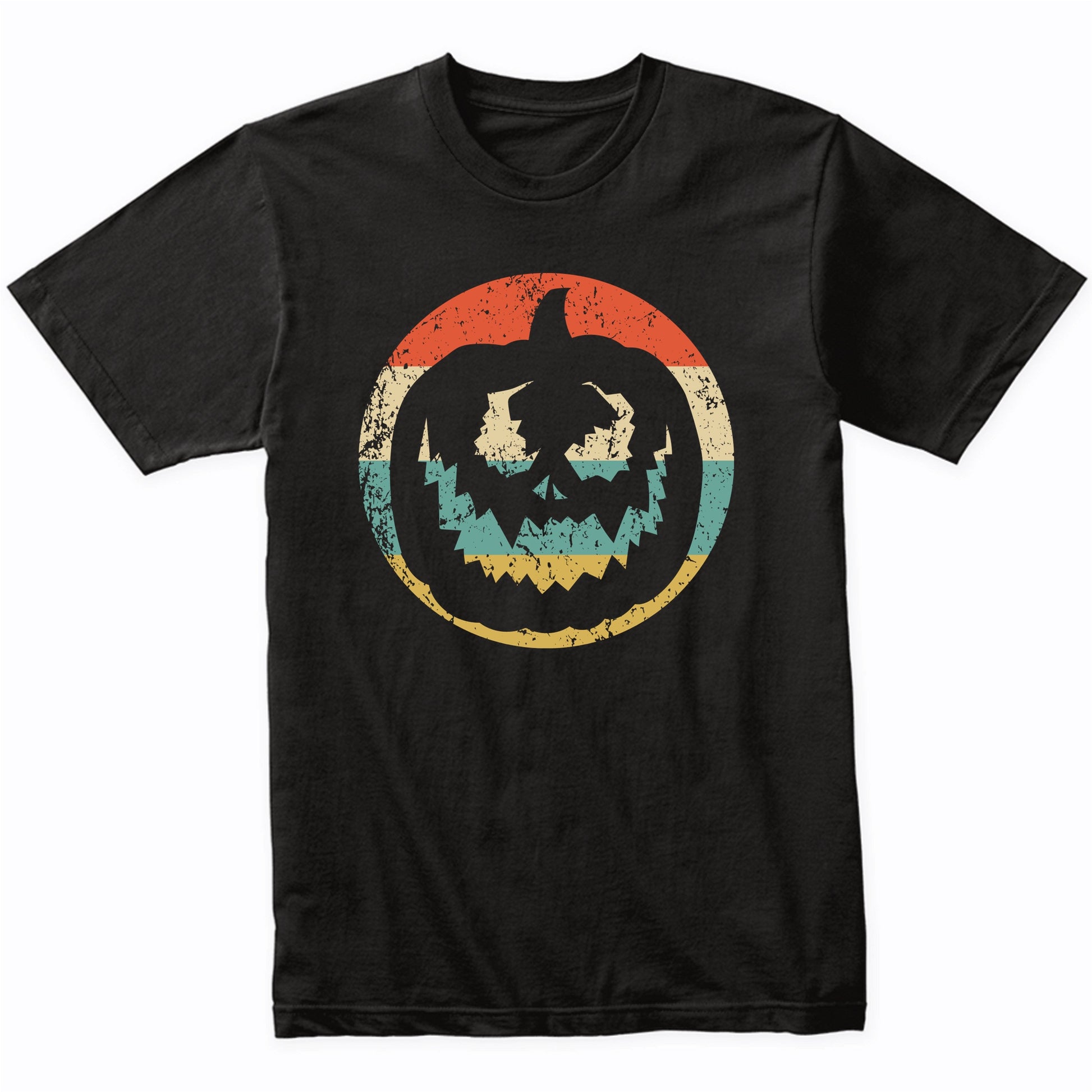 Retro Spooky Scary Jackolantern Halloween Pumpkin Silhouette T-Shirt