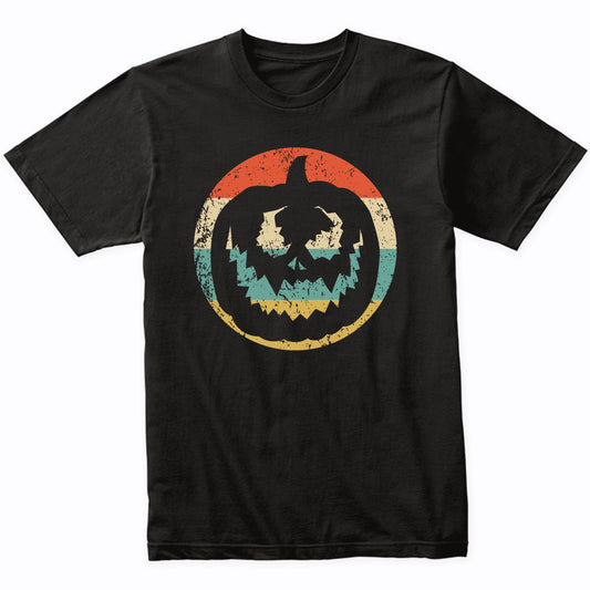 Retro Spooky Scary Jackolantern Halloween Pumpkin Silhouette T-Shirt