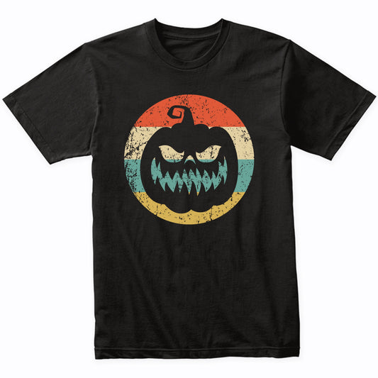 Retro Halloween Scary Jackolantern Pumpkin Silhouette Spooky T-Shirt