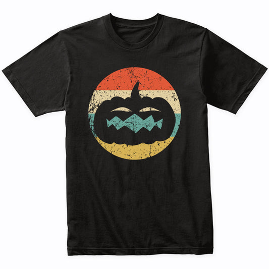 Halloween Jackolantern Pumpkin Silhouette Retro Scary Spooky T-Shirt
