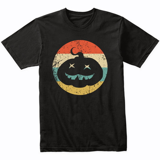 Halloween Spooky Scary Jack-o-lantern Pumpkin Creepy Retro T-Shirt