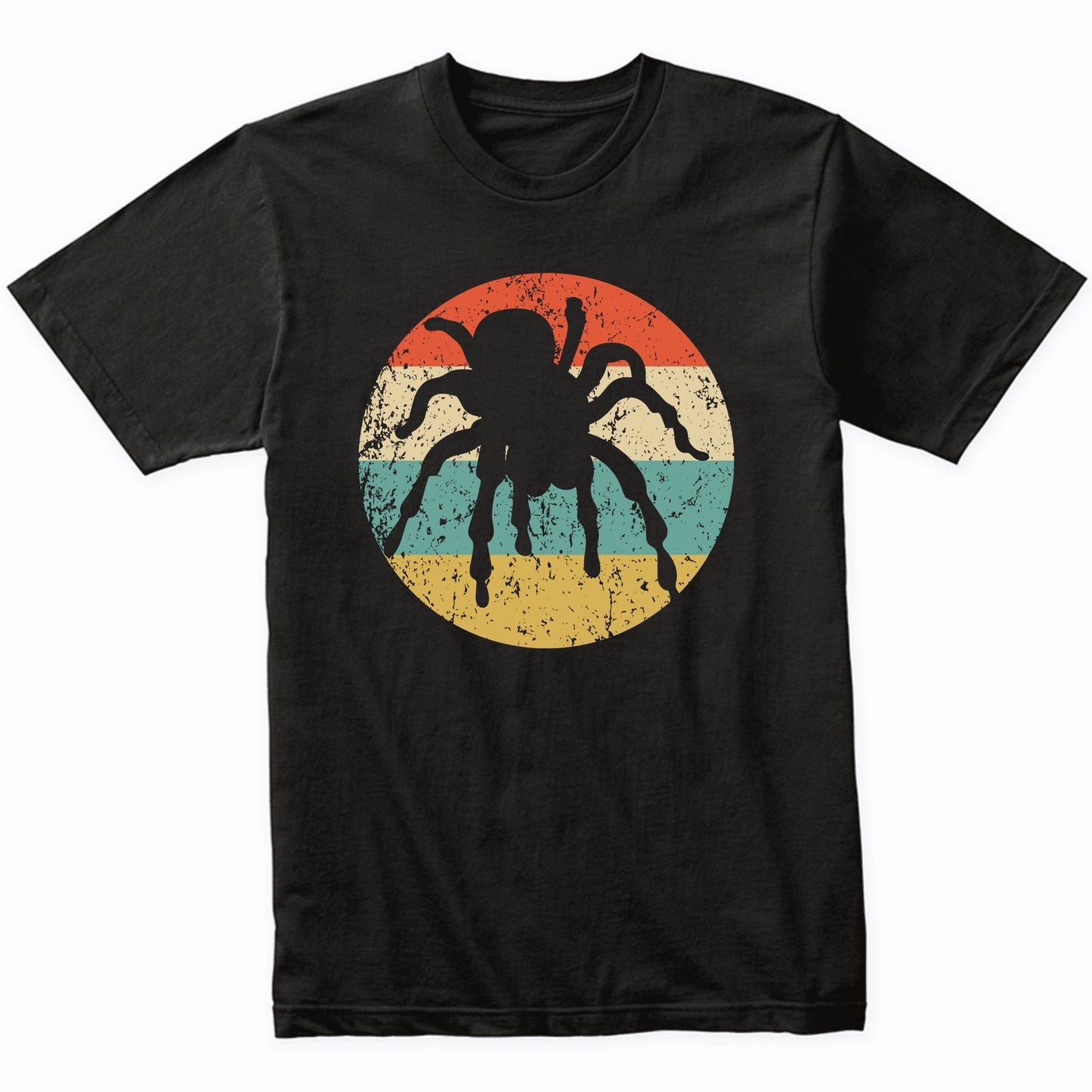 Retro Spooky Scary Tarantula Spider Silhouette Halloween T-Shirt