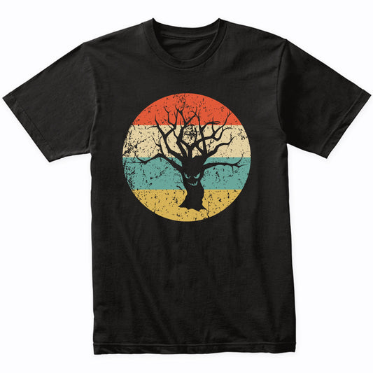 Retro Spooky Scary Haunted Tree Silhouette Creepy Halloween T-Shirt