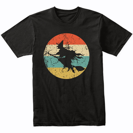 Retro Spooky Scary Flying Witch Silhouette Halloween T-Shirt