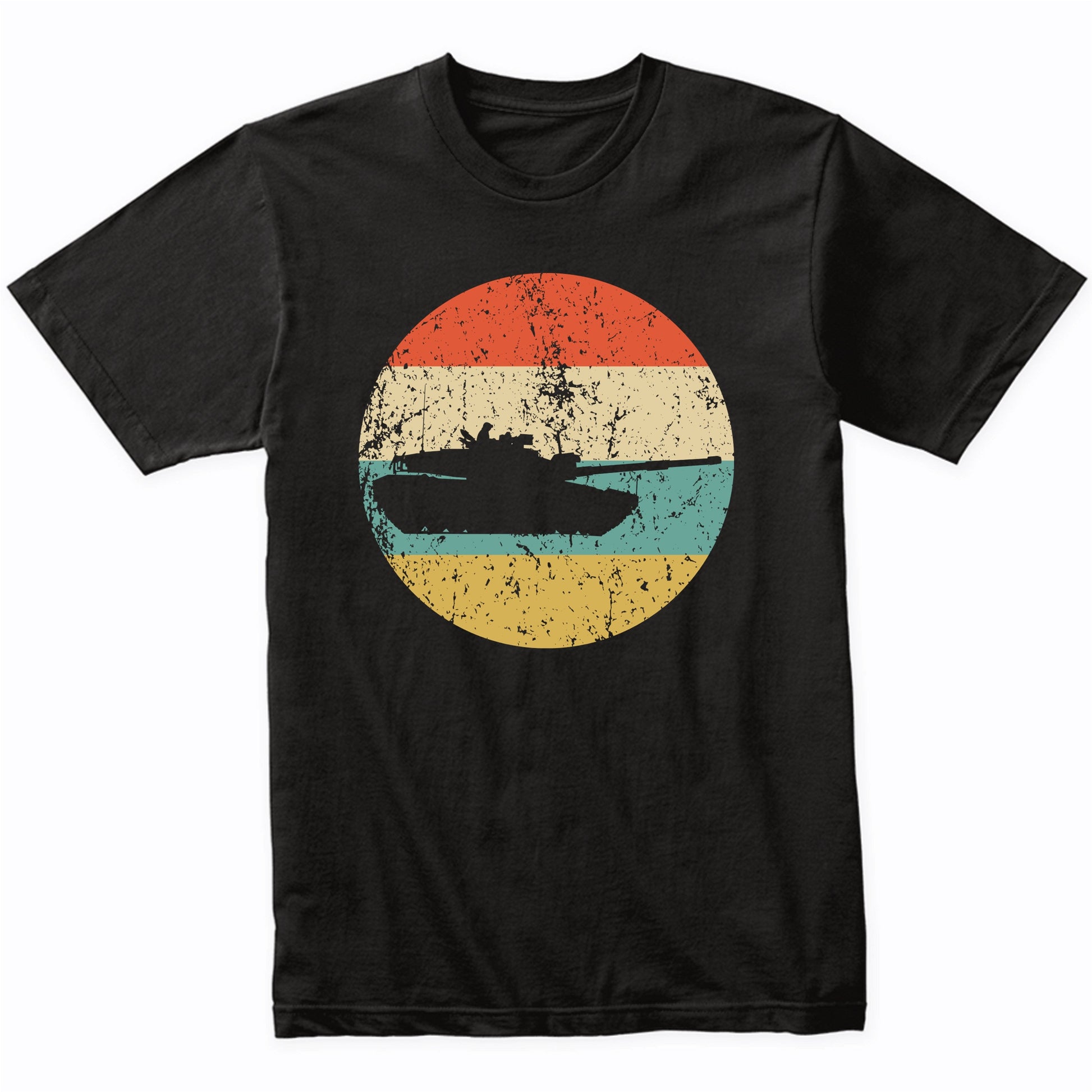 Military Tank Silhouette Retro Military T-Shirt