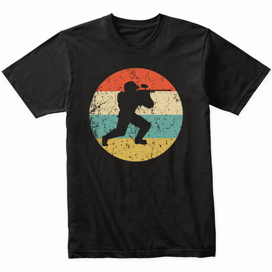 Paintball Player Silhouette Retro Sports T-Shirt