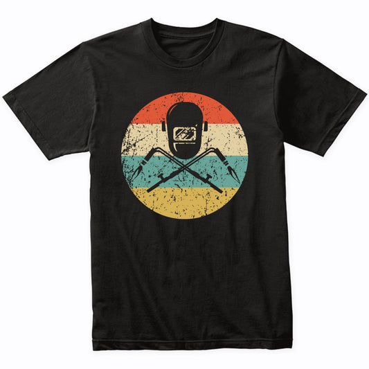Welding Mask and Torches Silhouette Retro Welder T-Shirt