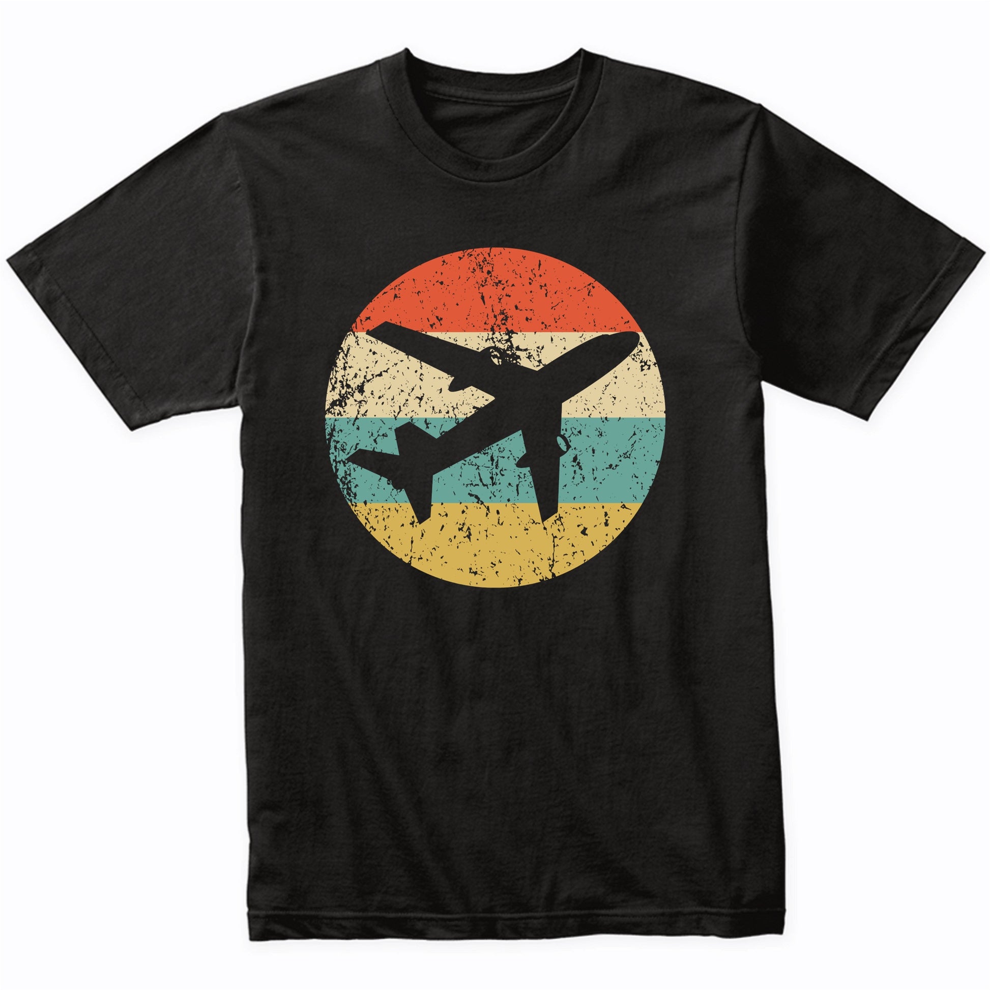 Airplane Silhouette Retro Pilot T-Shirt