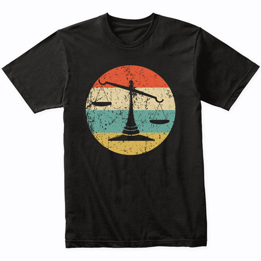 Law Scales of Justice Silhouette Retro Lawyer Judge T-Shirt