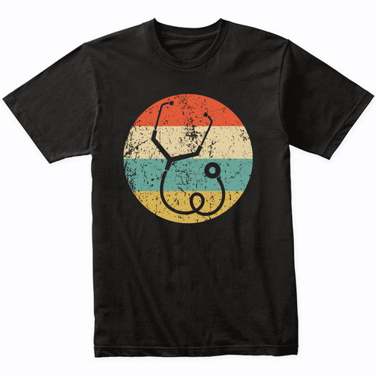 Medical Stethoscope Silhouette Retro Doctor Nurse T-Shirt