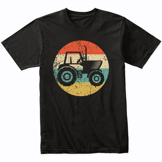 Farm Tractor Silhouette Retro Farming Farmer T-Shirt