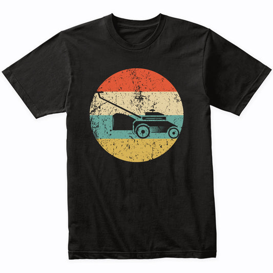 Push Lawn Mower Silhouette Retro Lawnmowing Landscaper T-Shirt