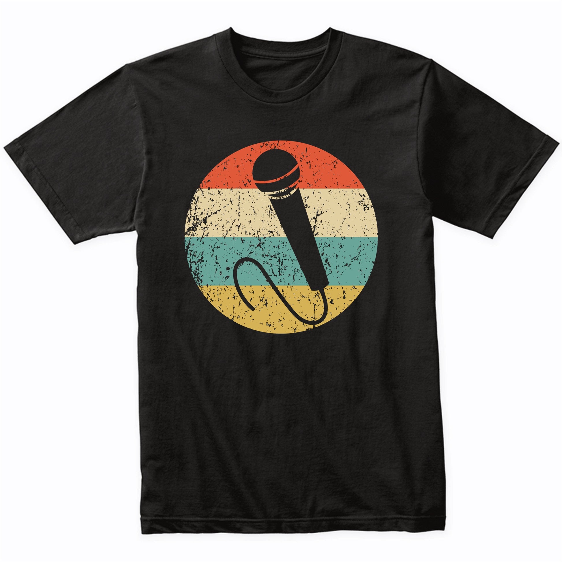 Microphone Silhouette Retro Karaoke Singer T-Shirt