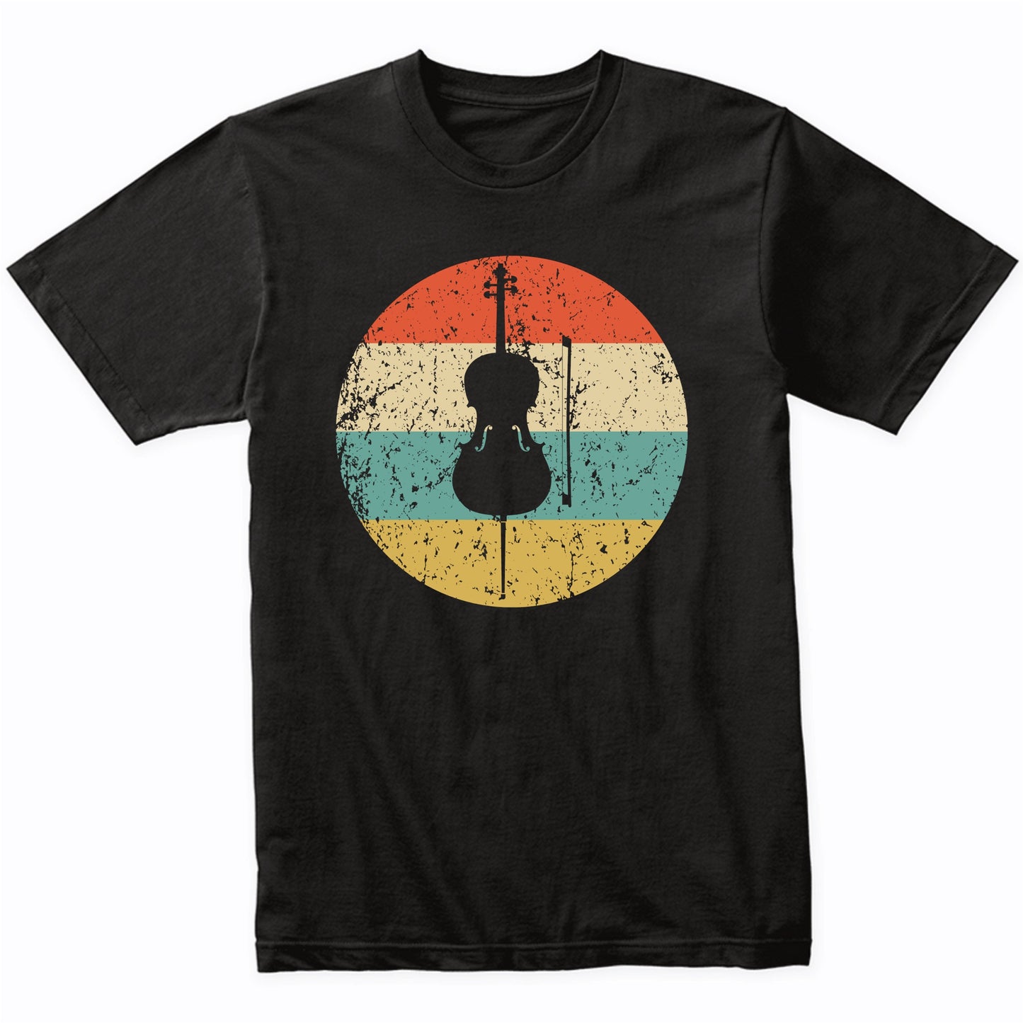 Cello Silhouette Retro Music Musician Musical Instrument T-Shirt