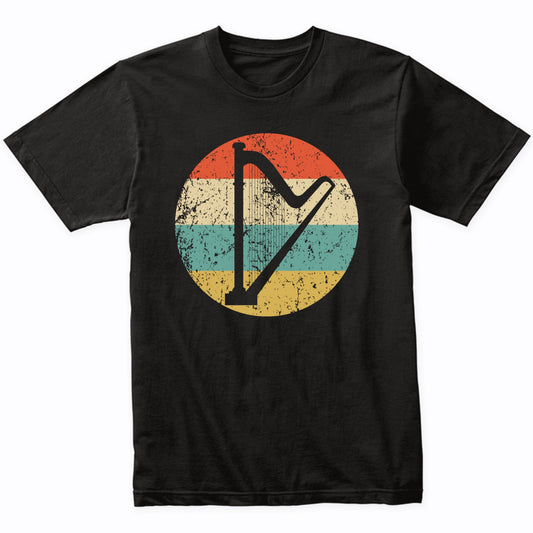 Harp Silhouette Retro Music Musician Musical Instrument T-Shirt
