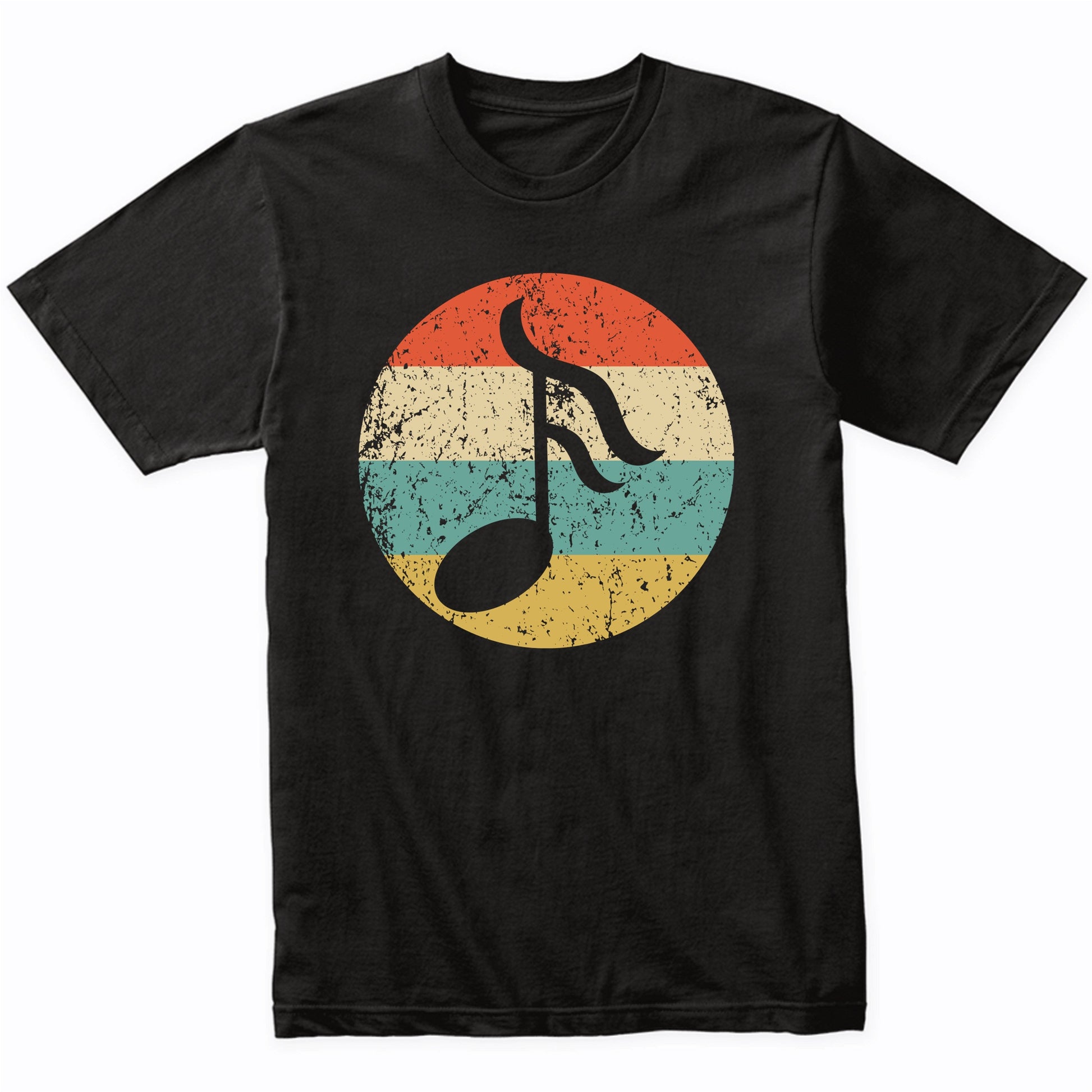 16th Note Silhouette Retro Music Musician Musical Note T-Shirt