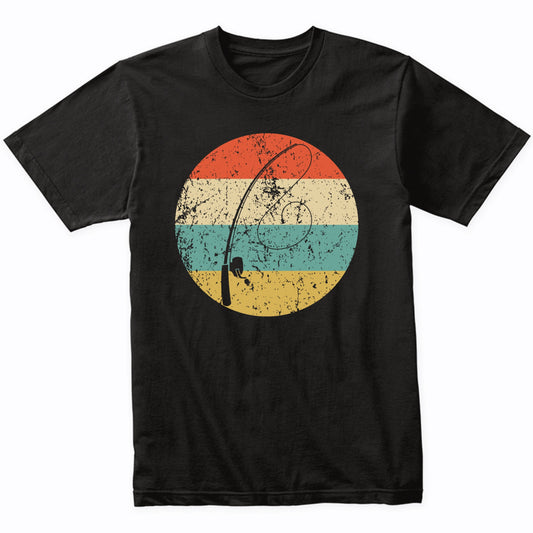 Fishing Pole Fishing Rod Silhouette Retro Fisherman T-Shirt
