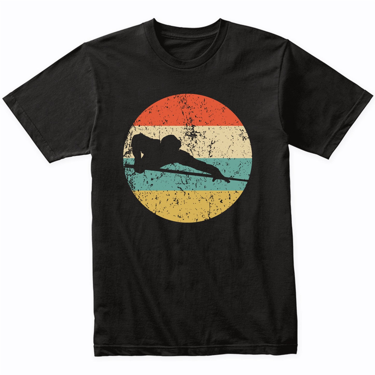 Pool Player Billiards Player Silhouette Retro Sports T-Shirt