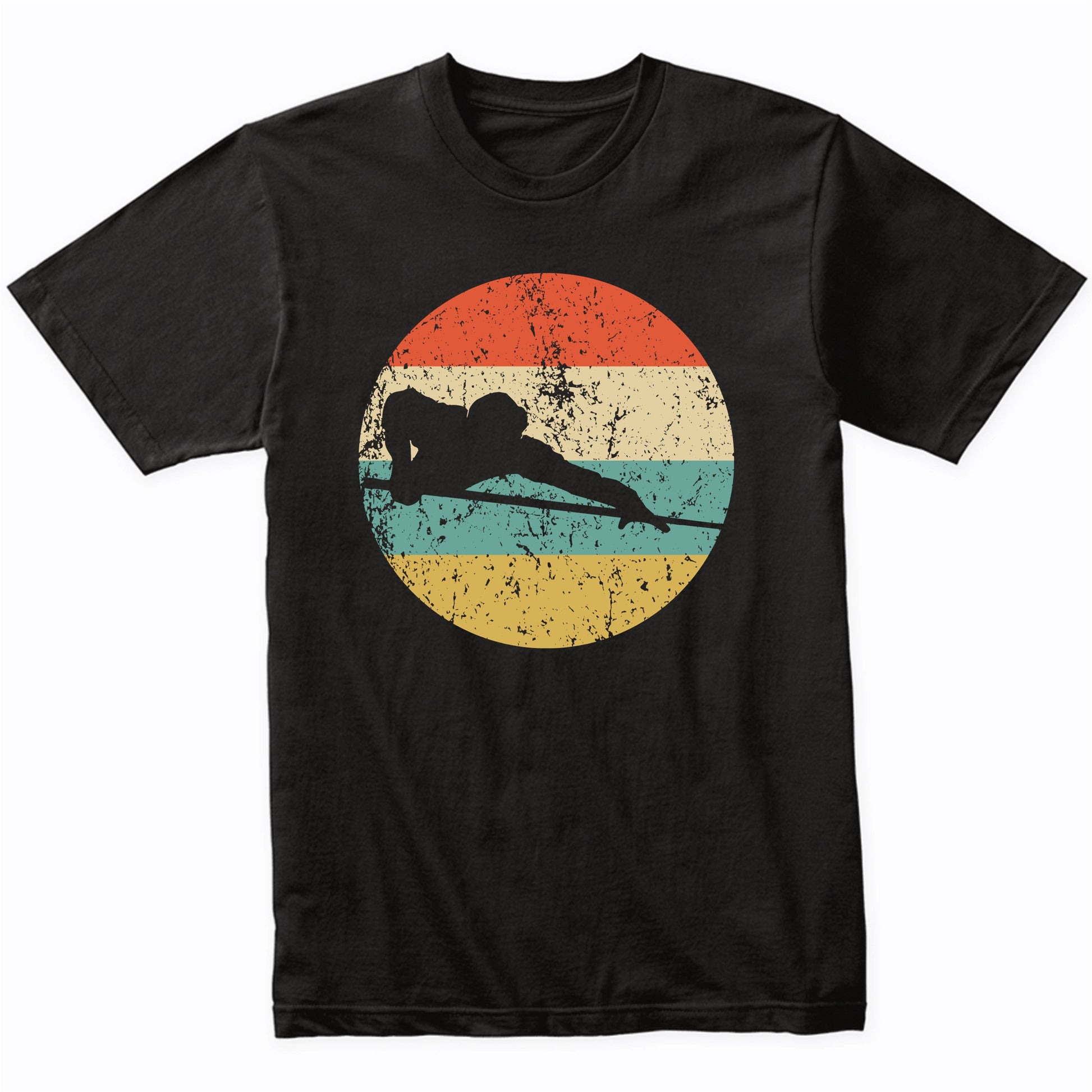 Pool Player Billiards Player Silhouette Retro Sports T-Shirt