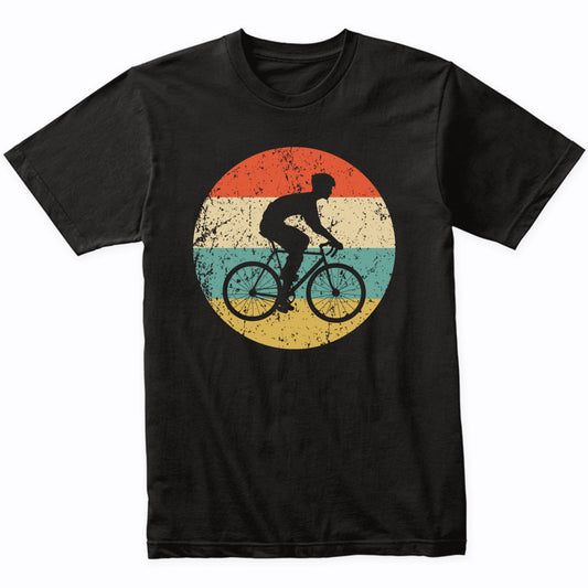 Cyclist Riding Bike Cycling Silhouette Retro Sports T-Shirt