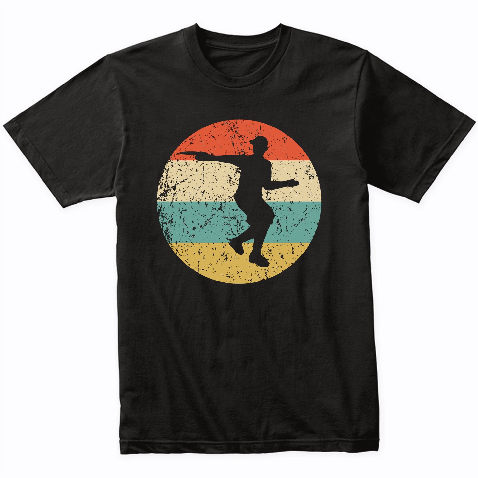 Disc Golf Player Silhouette Retro Sports T-Shirt