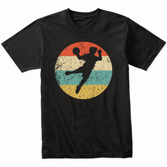Handball Dodgeball Player Silhouette Retro Sports T-Shirt
