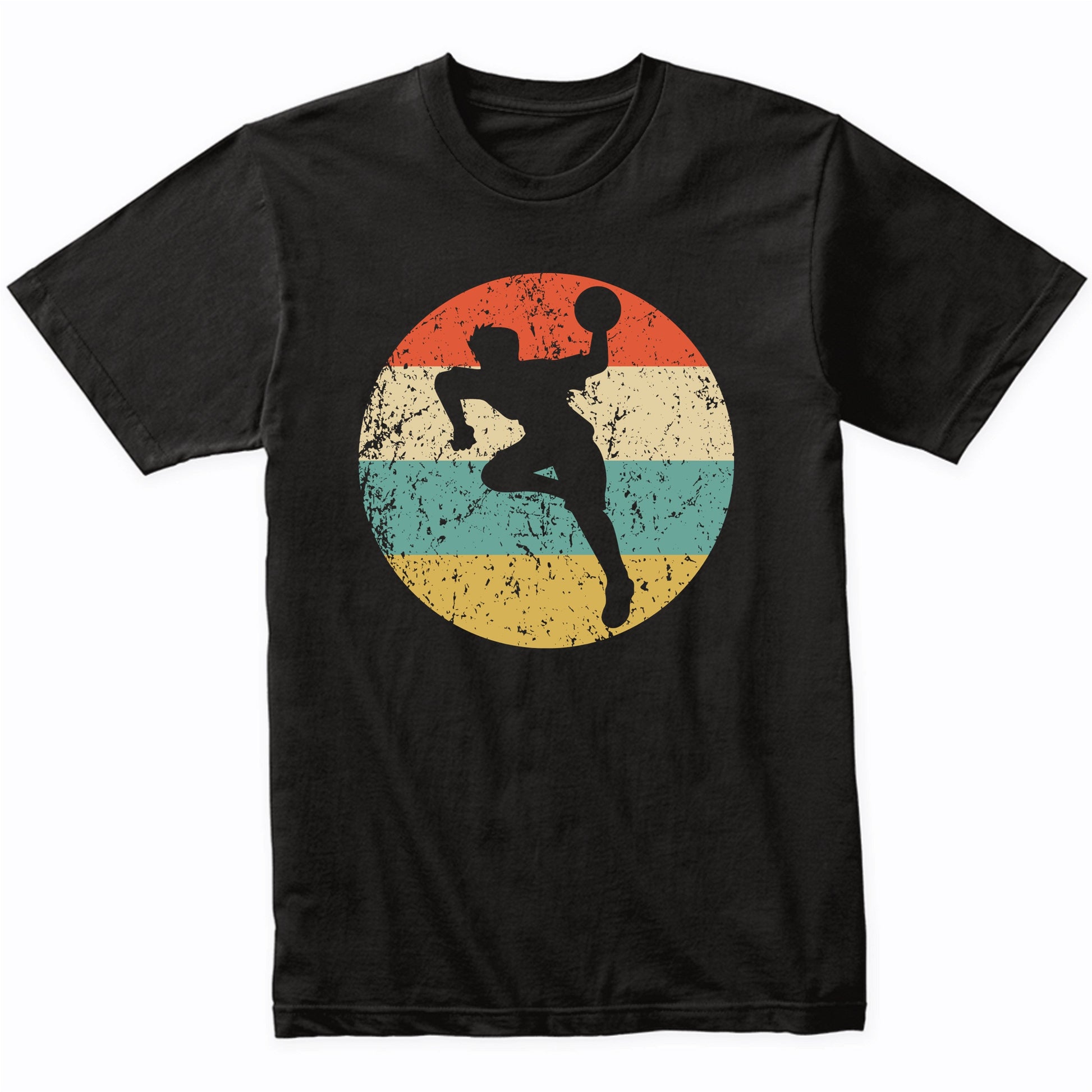 Dodgeball Handball Player Silhouette Retro Sports T-Shirt