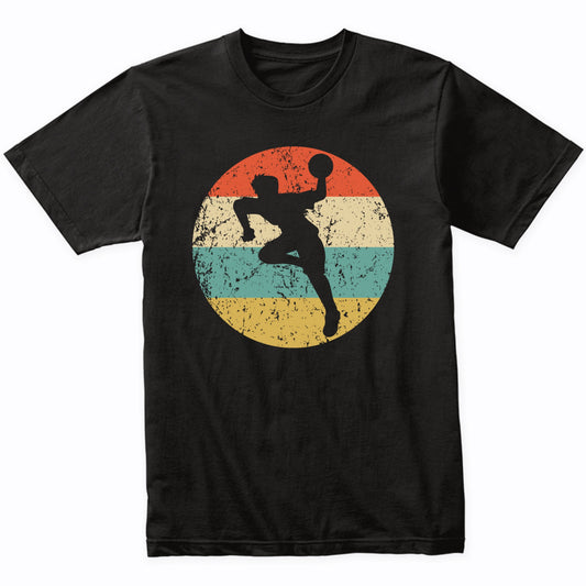 Dodgeball Handball Player Silhouette Retro Sports T-Shirt