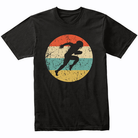 Running Back Football Player Silhouette Retro Sports T-Shirt