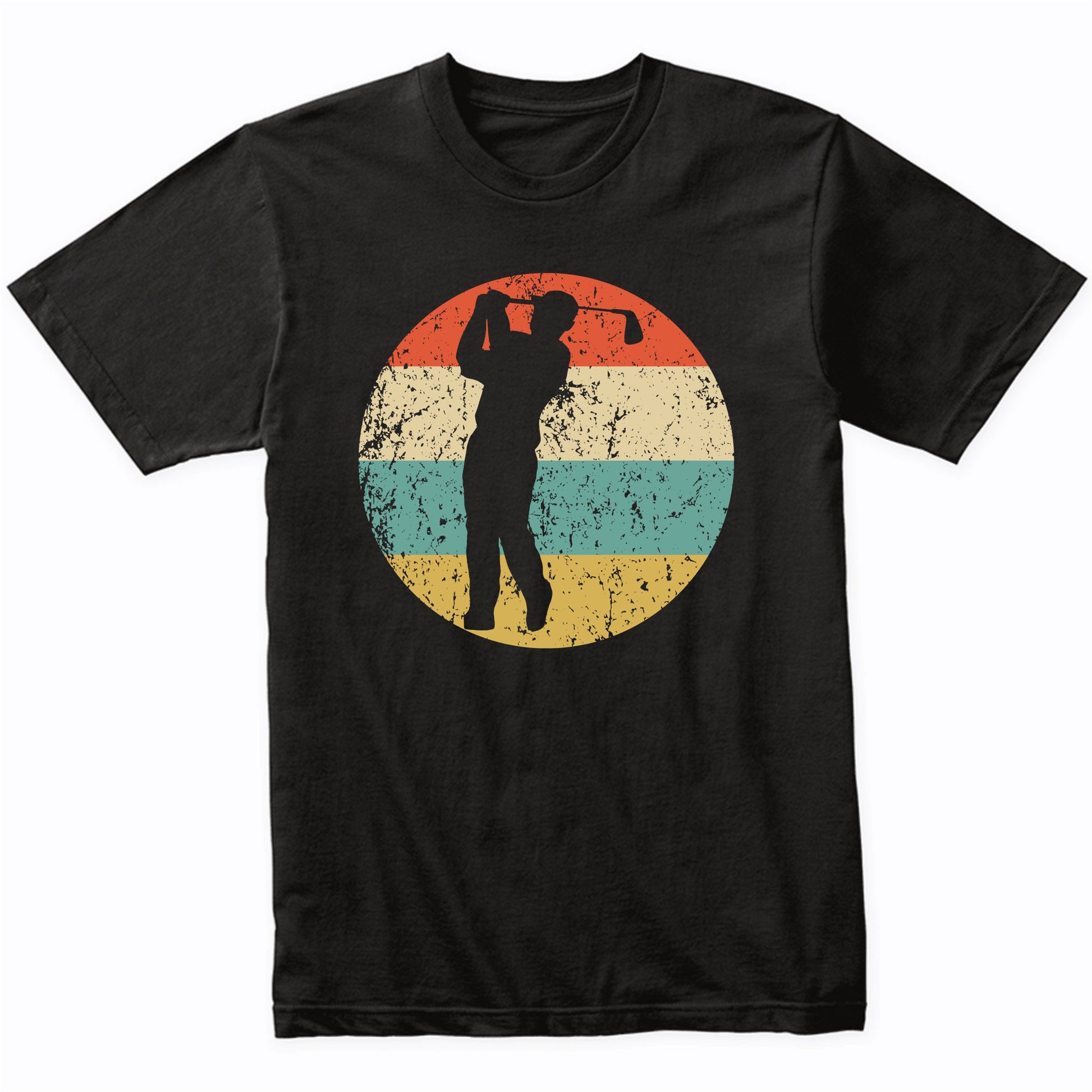 Golfer Golf Swing Silhouette Retro Sports T-Shirt